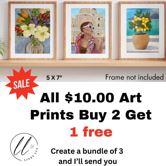 Lindy Lue Art Other - Art Prints Original Artwork,  Buy 2 Get 1 Free, Cute Wall Decor